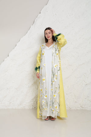 Yellow Organza Kaftan