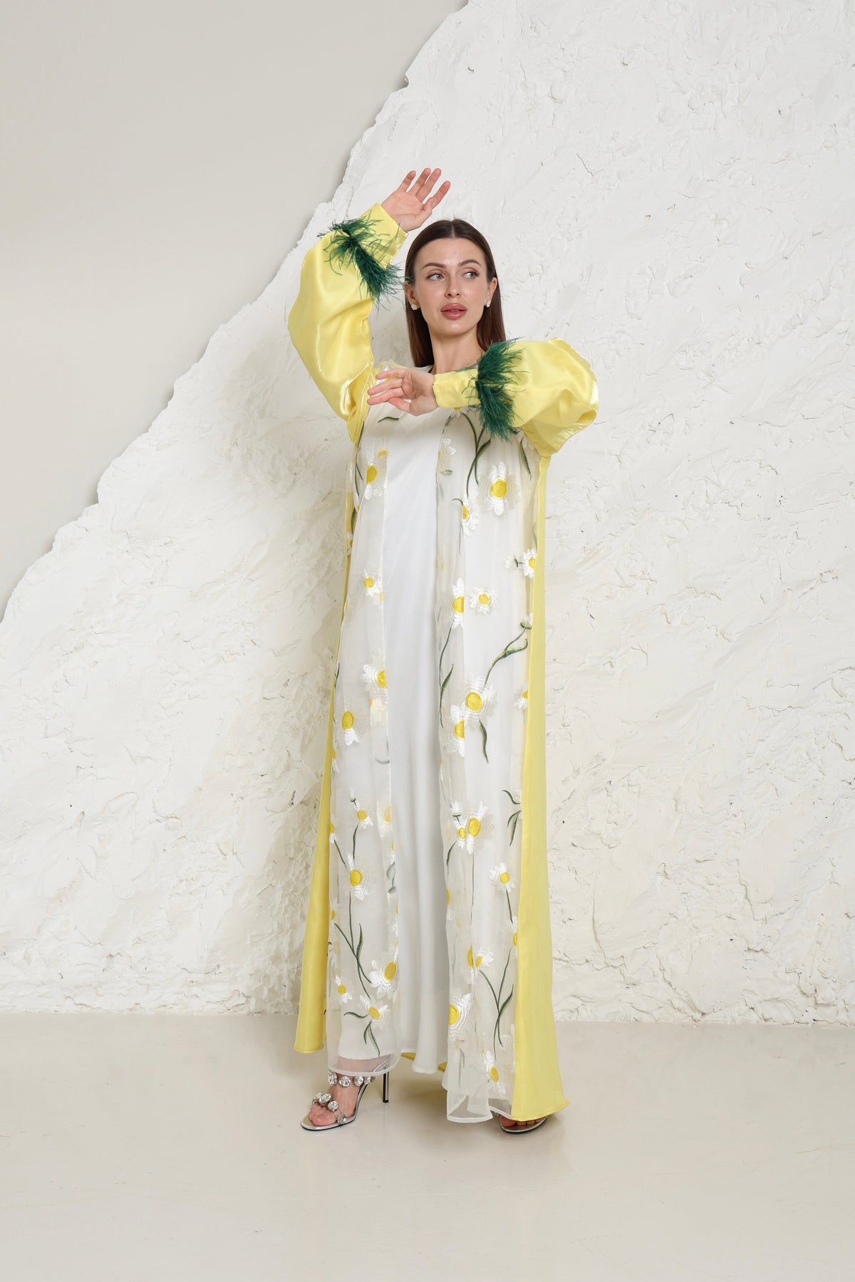 Yellow Organza Kaftan