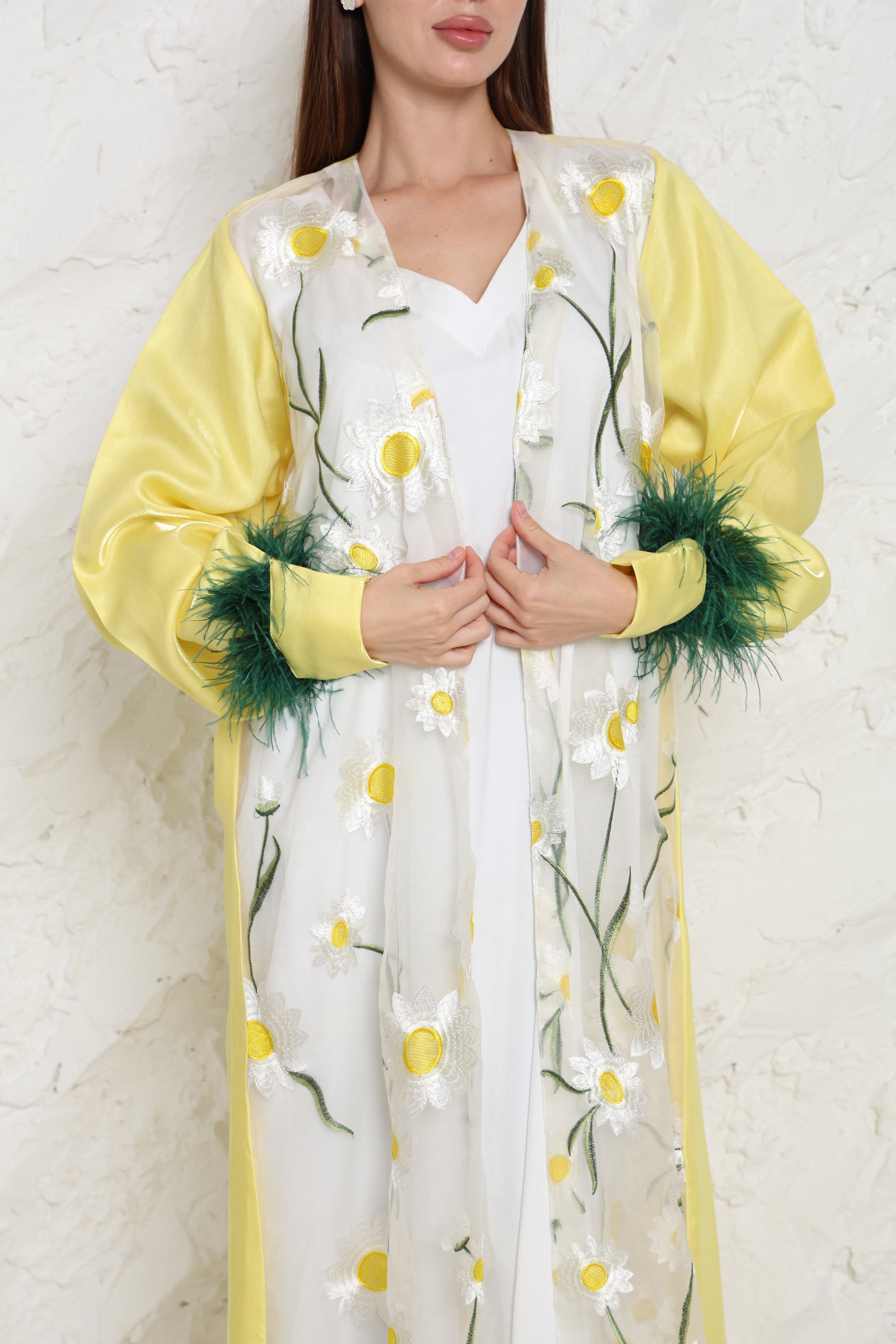 Yellow Organza Kaftan