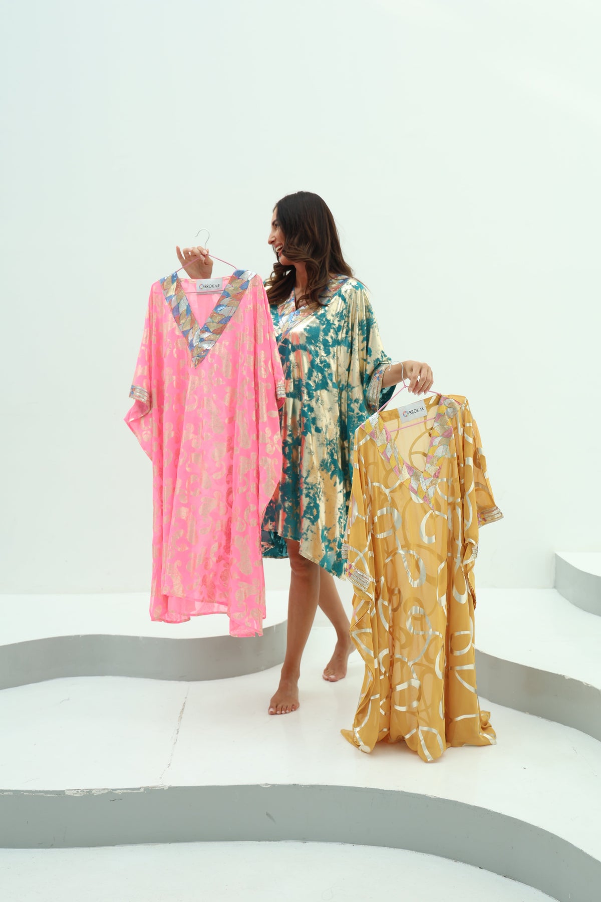 Multicolor Chiffon Breezy Beachwear for Women