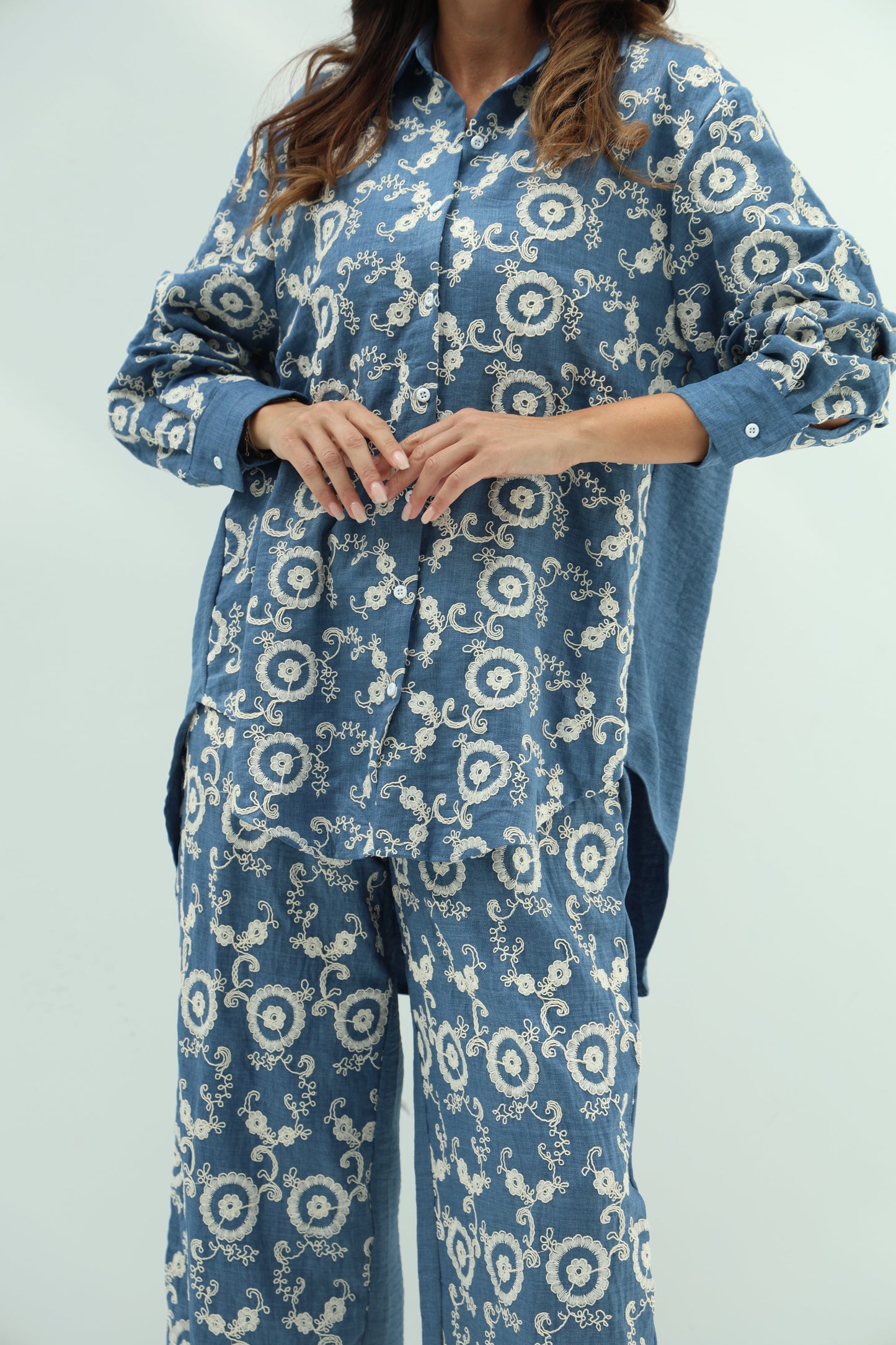 Navy Cotton Casual Wear