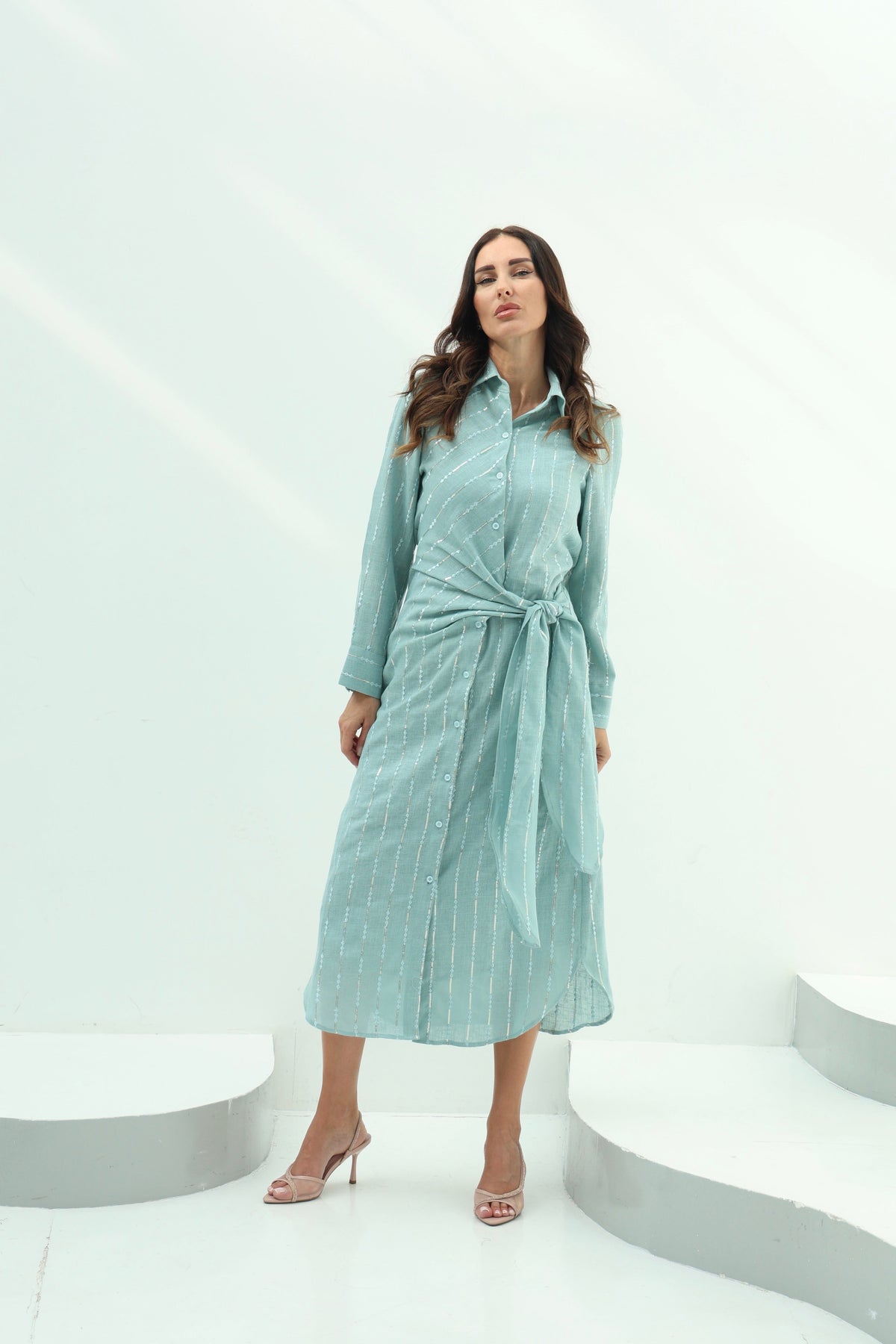 Indian Linen Tiffany Linen Embroidered Dress – Tiffany Design featuring tiffany indian embroidered linen a-line dress wrapped