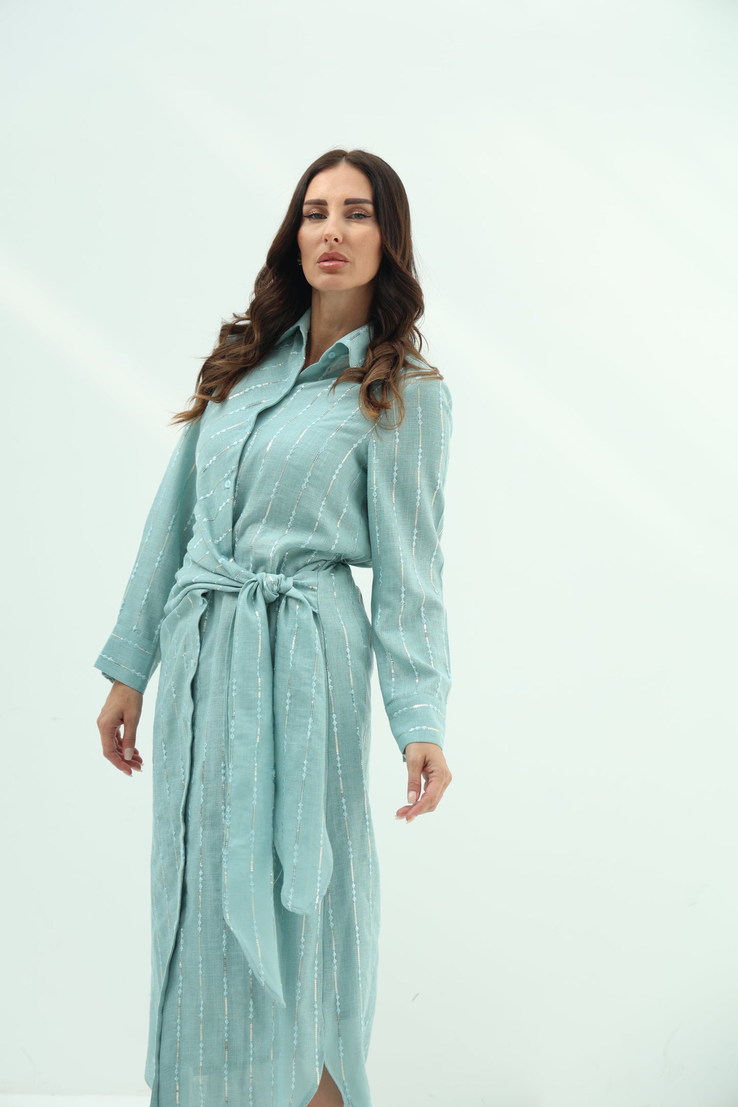Tiffany Belted Linen Casual Wear