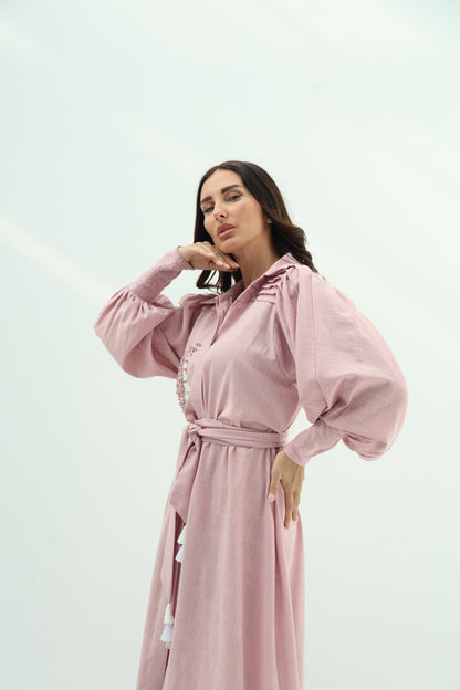 Pink Linen Casual Wear