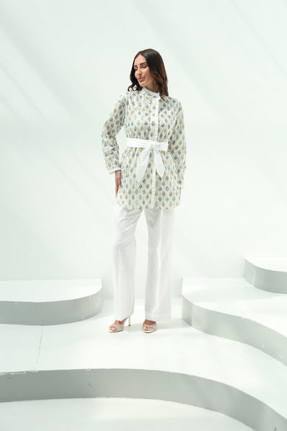 Multi Color Belted Cotton Casual Wear