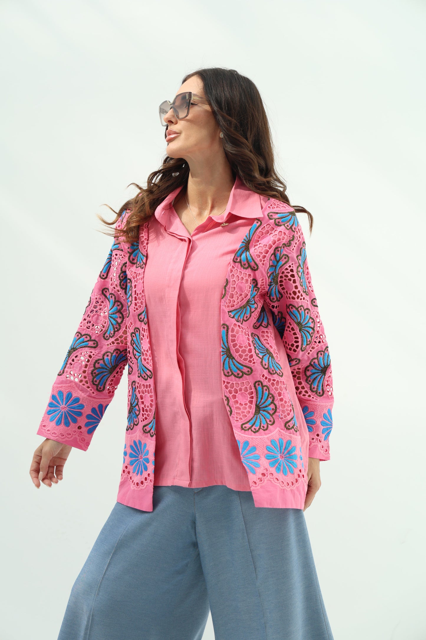 Pink Linen Casual Wear