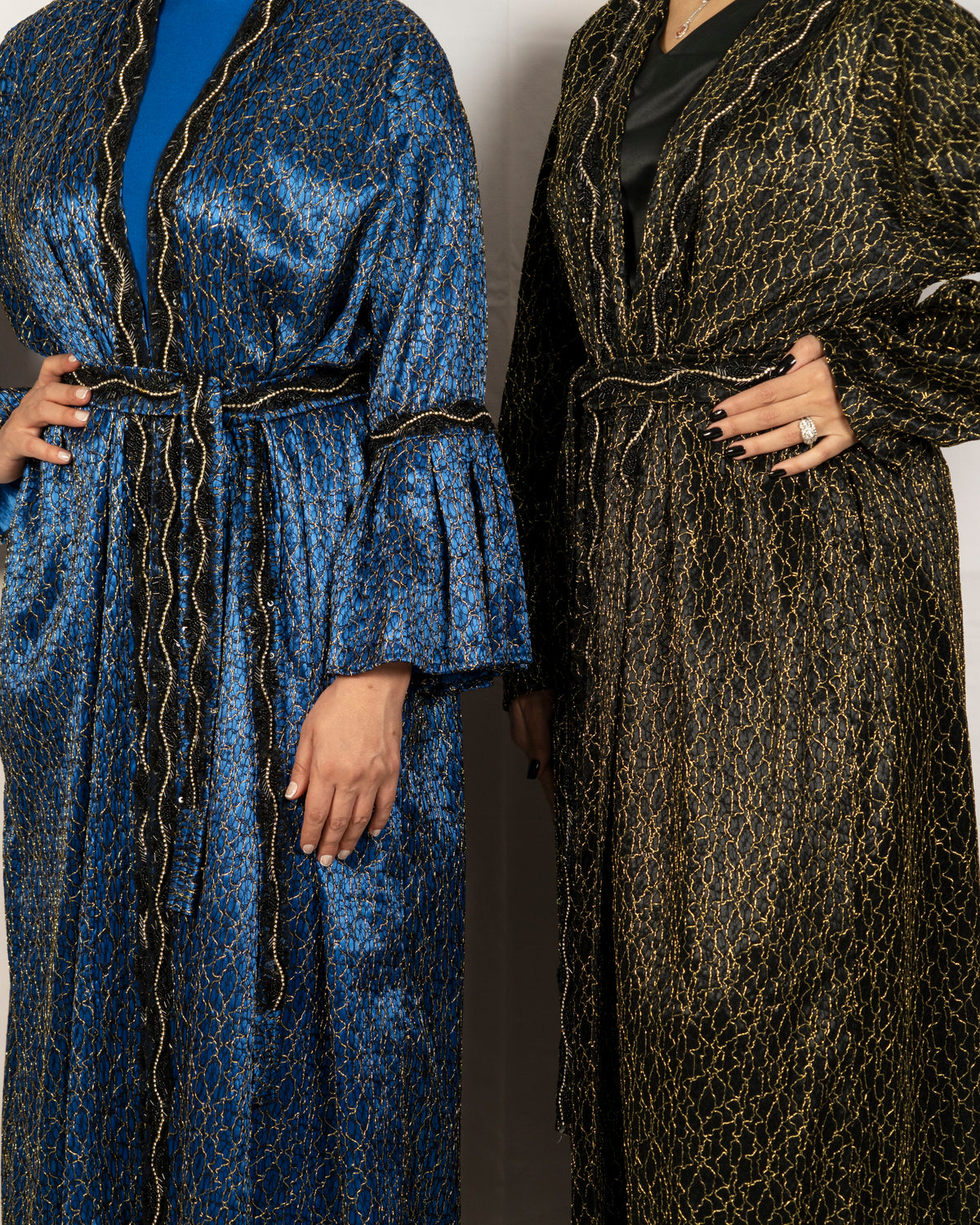Indigo Silk Embroidered Caftan