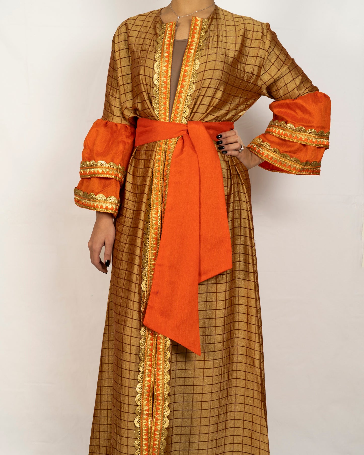 Silk bronze caftan