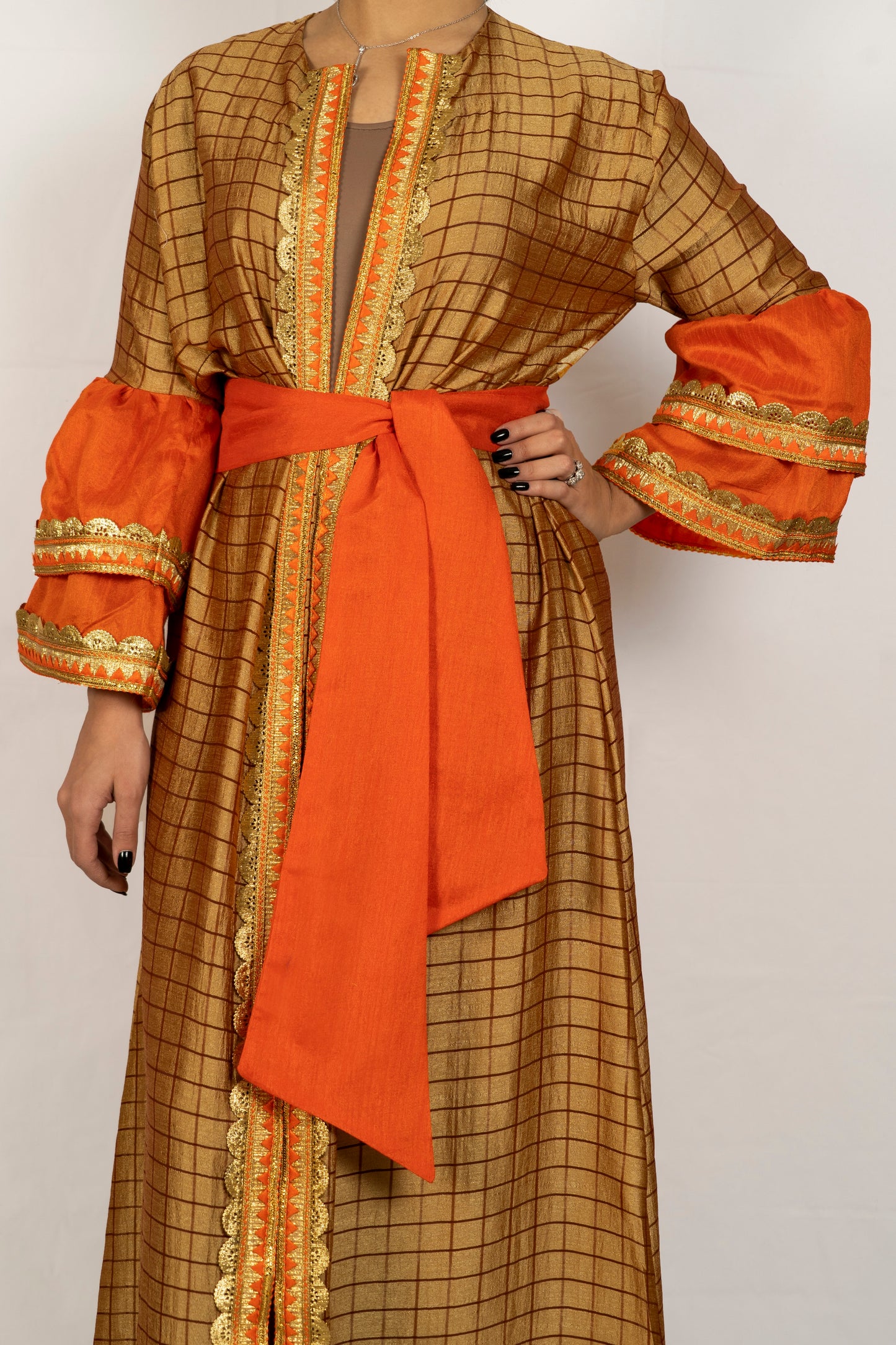 Silk bronze caftan