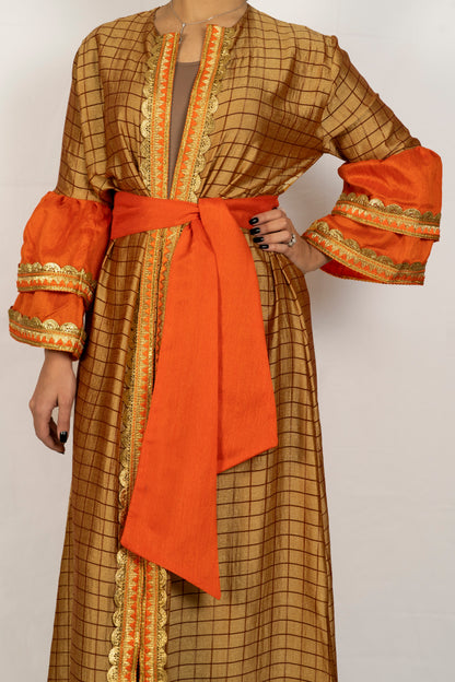 Silk bronze caftan