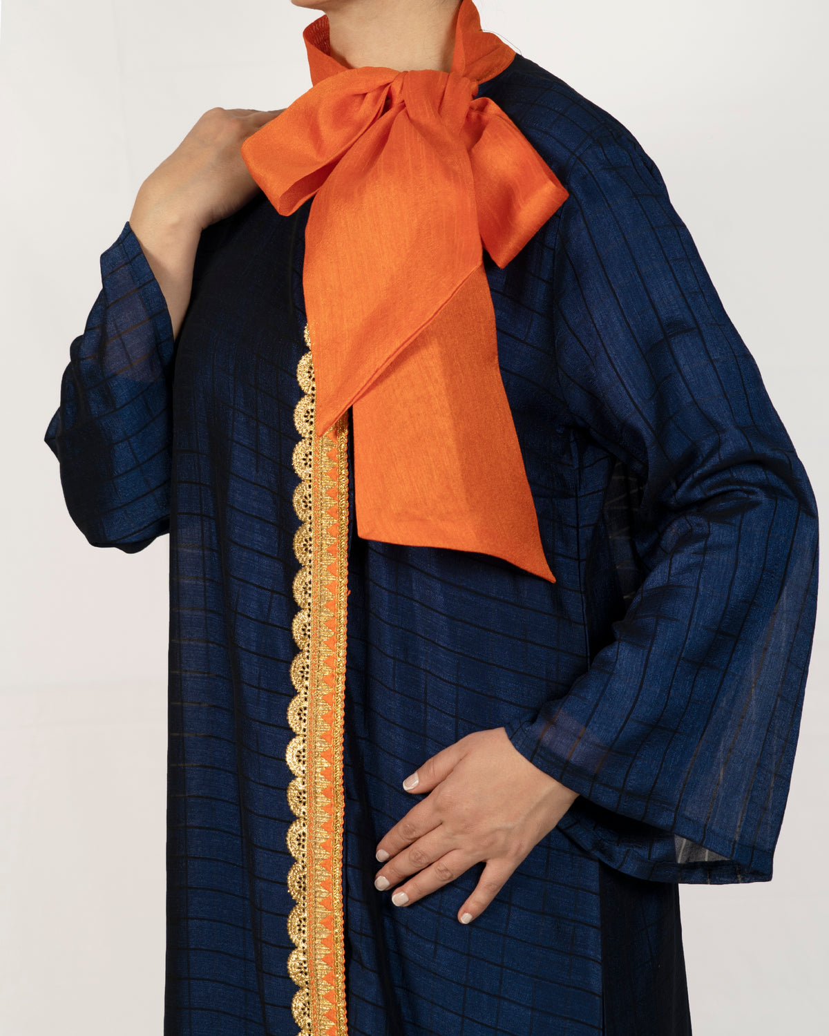 Silk Dark Blue Caftan