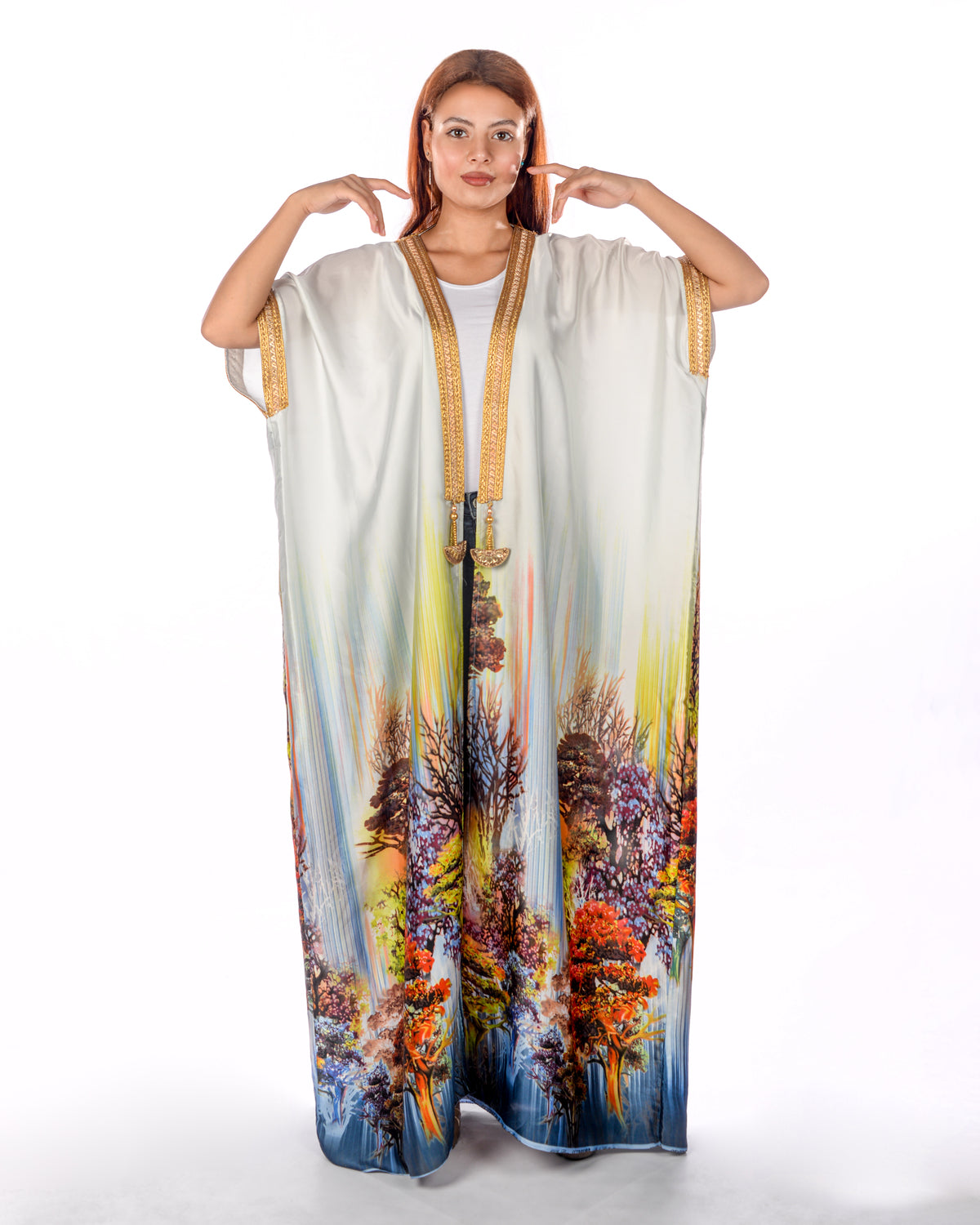 Silk Satin Multicolor Bisht