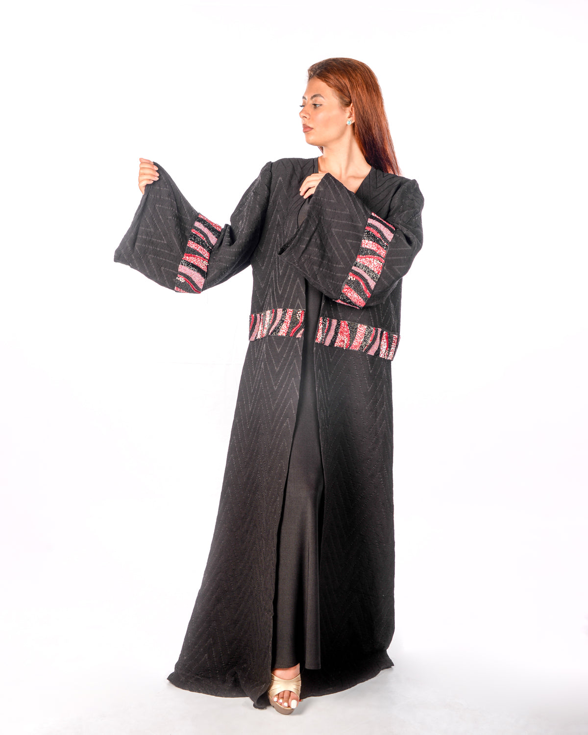 قفطان قطني مجعّد أسود