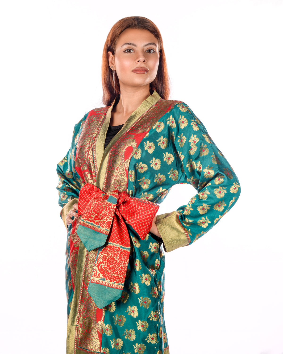 Green Organza Kaftan