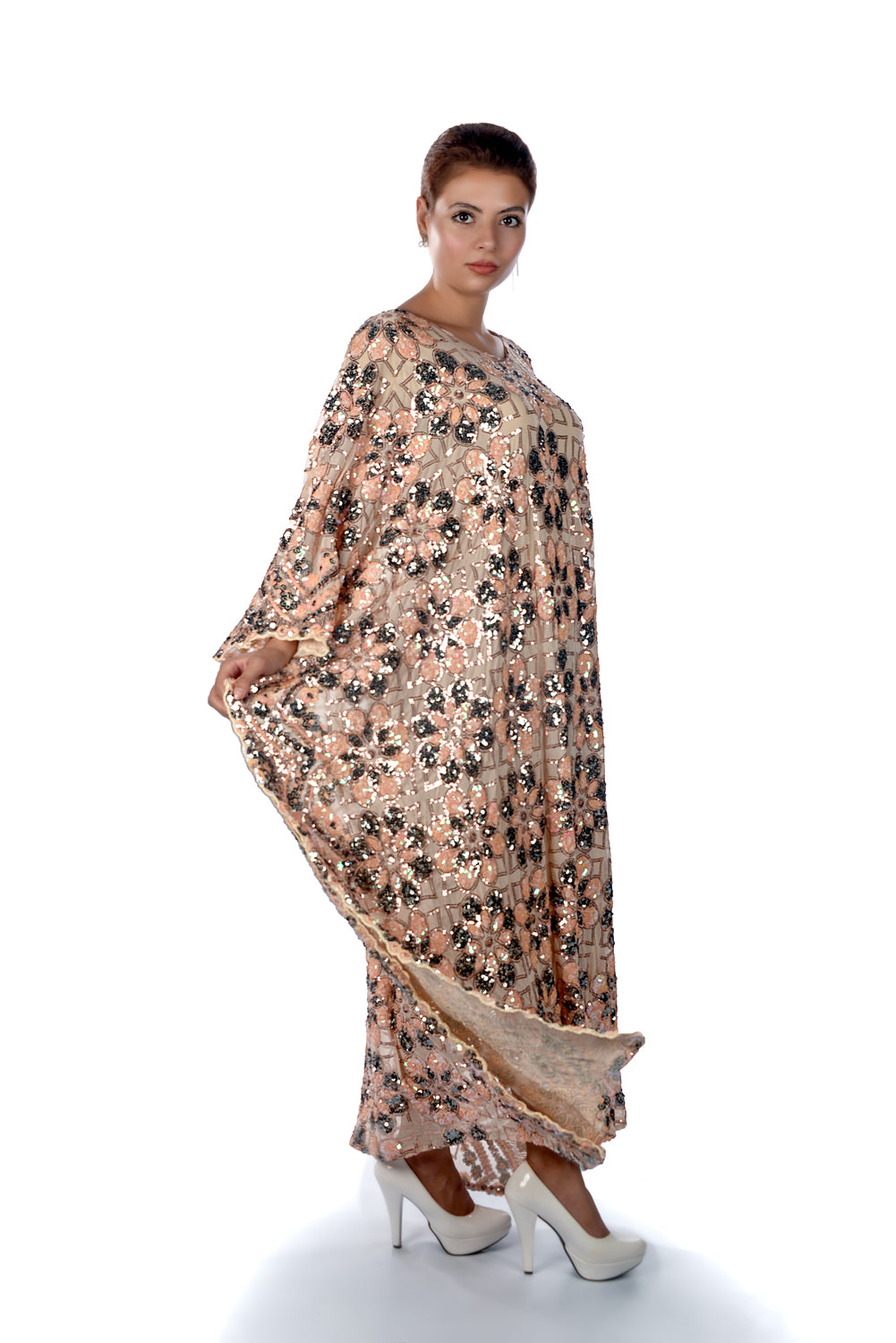 Full sequence kaftan dress