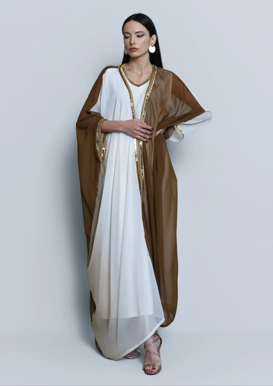 Georgette Crepe Abaya  Brown Ombre