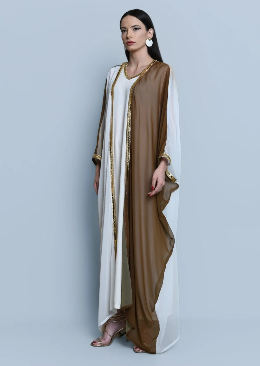 Georgette Crepe Abaya  Brown Ombre