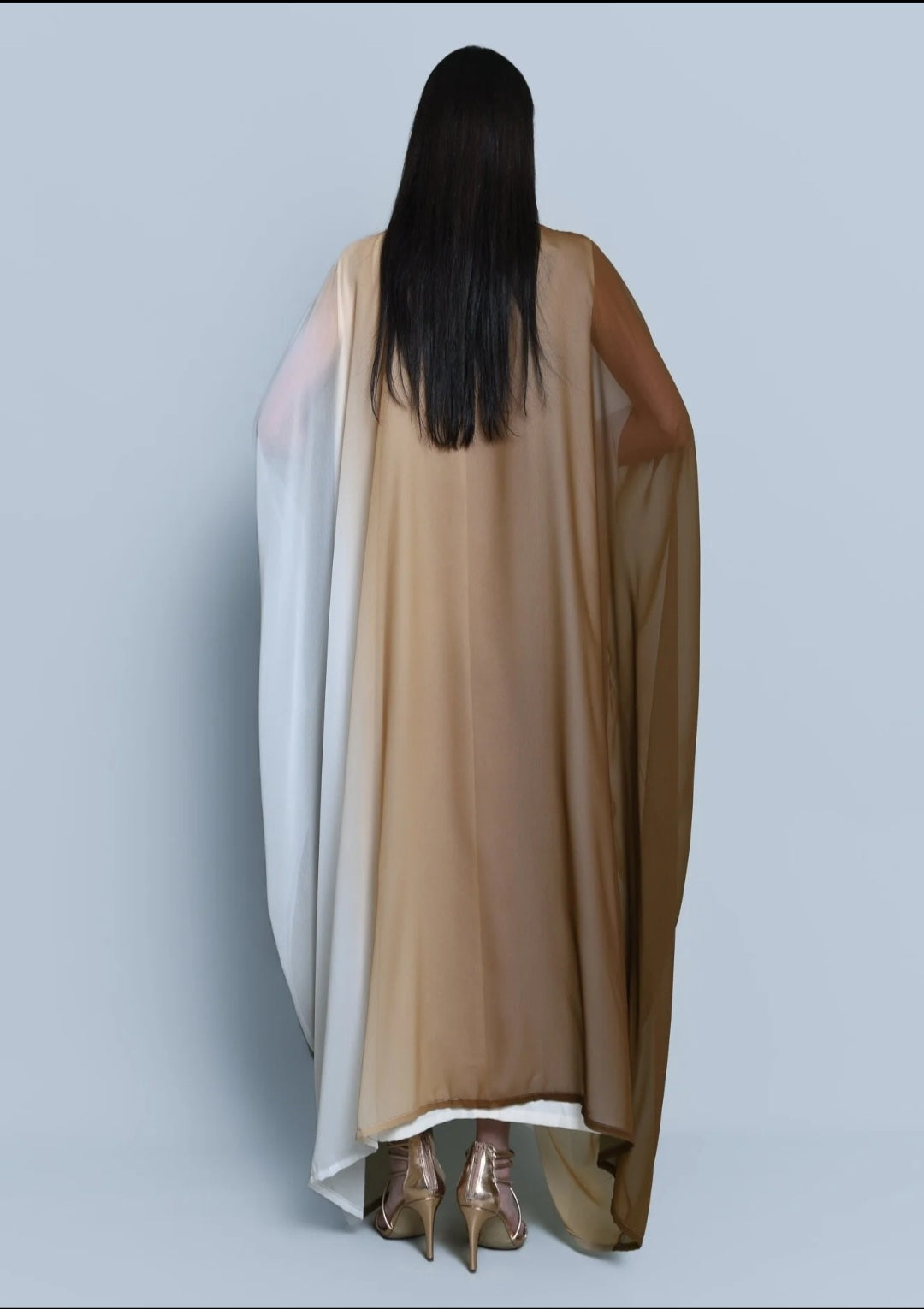 Georgette Crepe Abaya  Brown Ombre