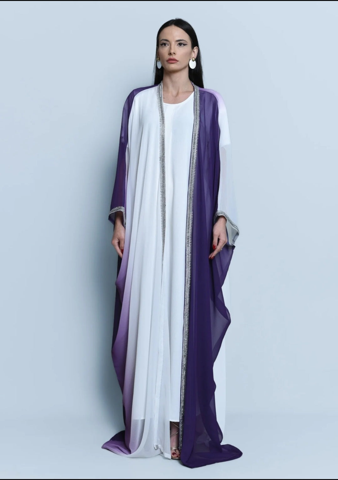Georgette Crepe Abaya  Purple Ombre