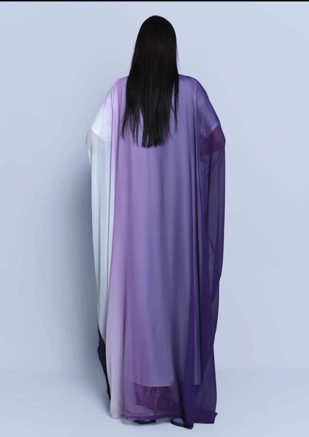 Georgette Crepe Abaya  Purple Ombre
