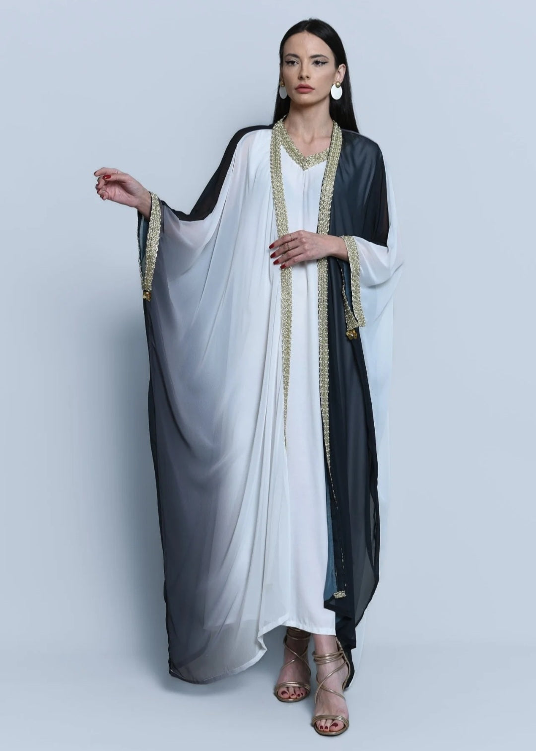 Georgette Crepe Abaya Black Ombre
