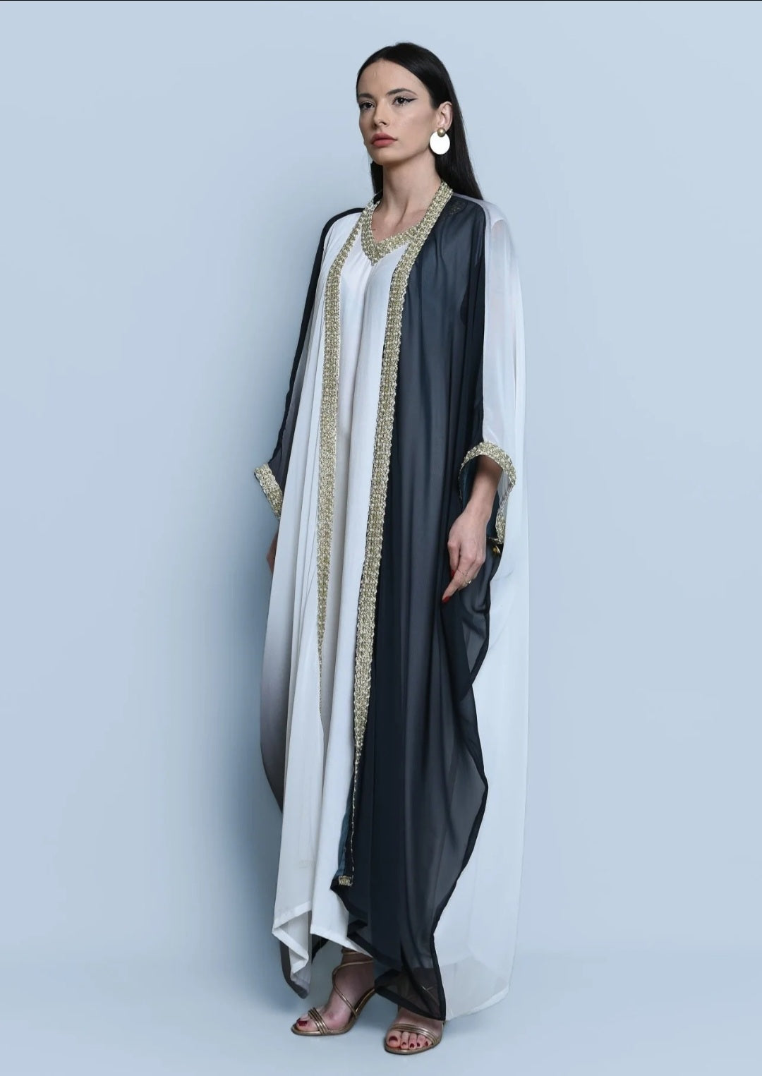 Georgette Crepe Abaya Black Ombre