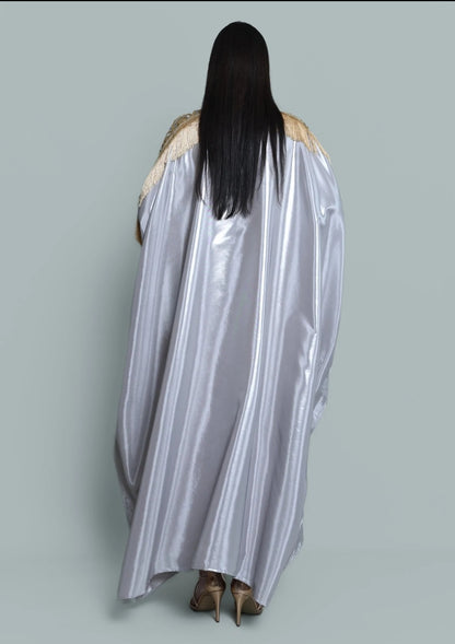 Satin Abaya with Golden dress