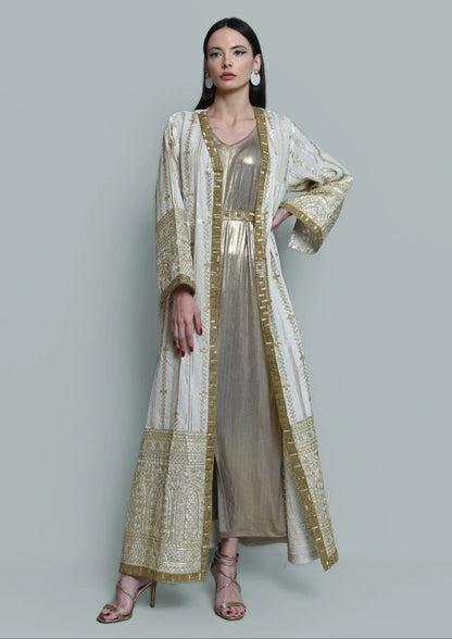 Gold embroidered Abaya set