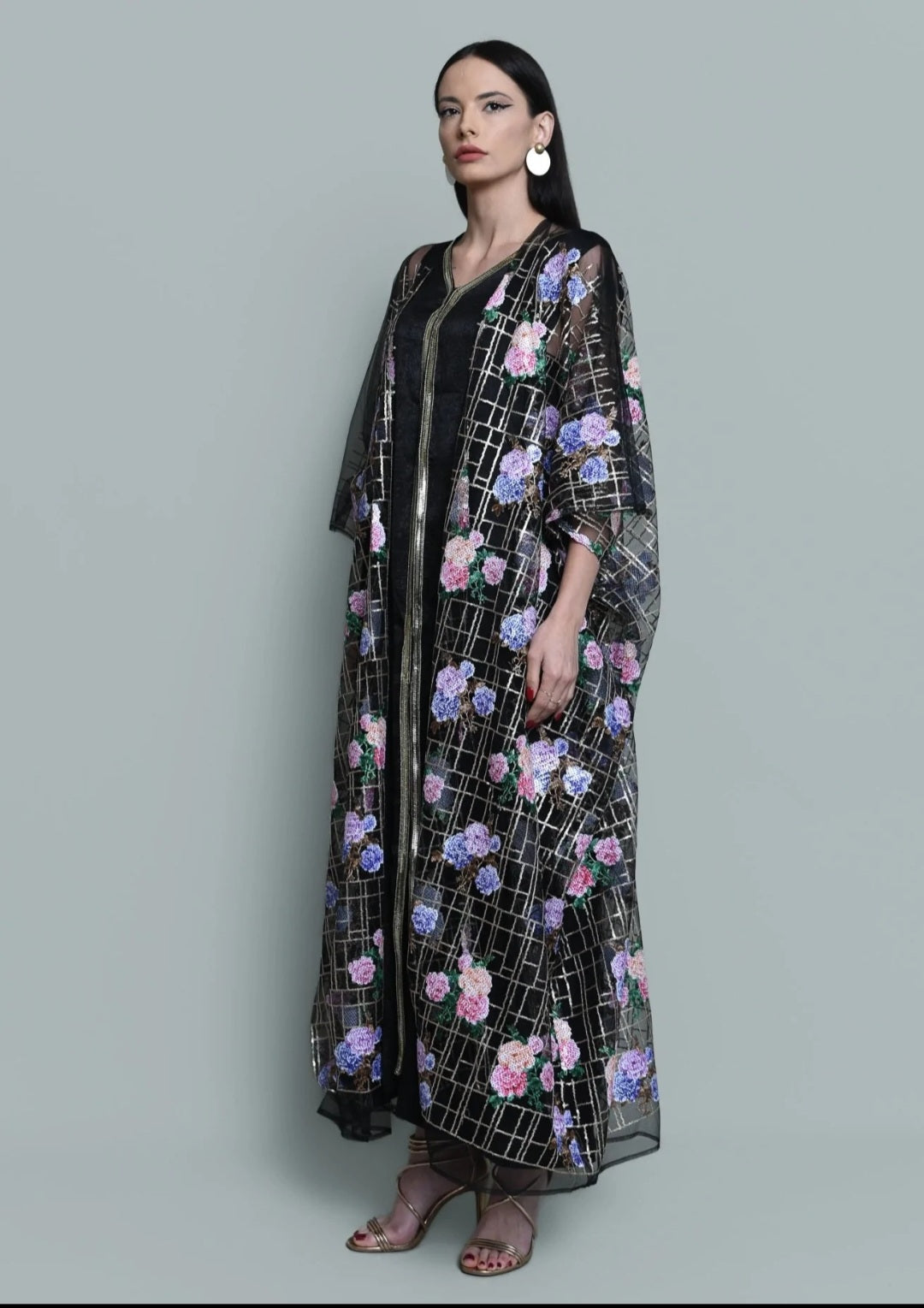 Tulle Sequence Embroidered Abaya