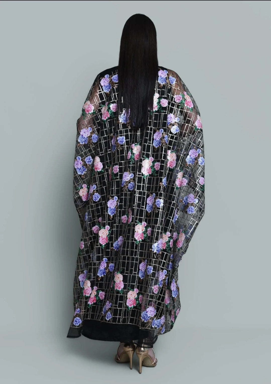 Tulle Sequence Embroidered Abaya