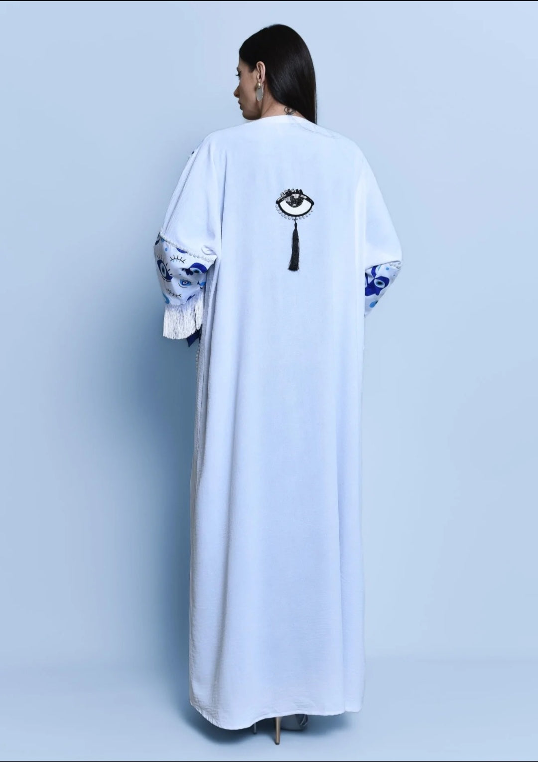 Cotton Crepe Kaftan Eye Print