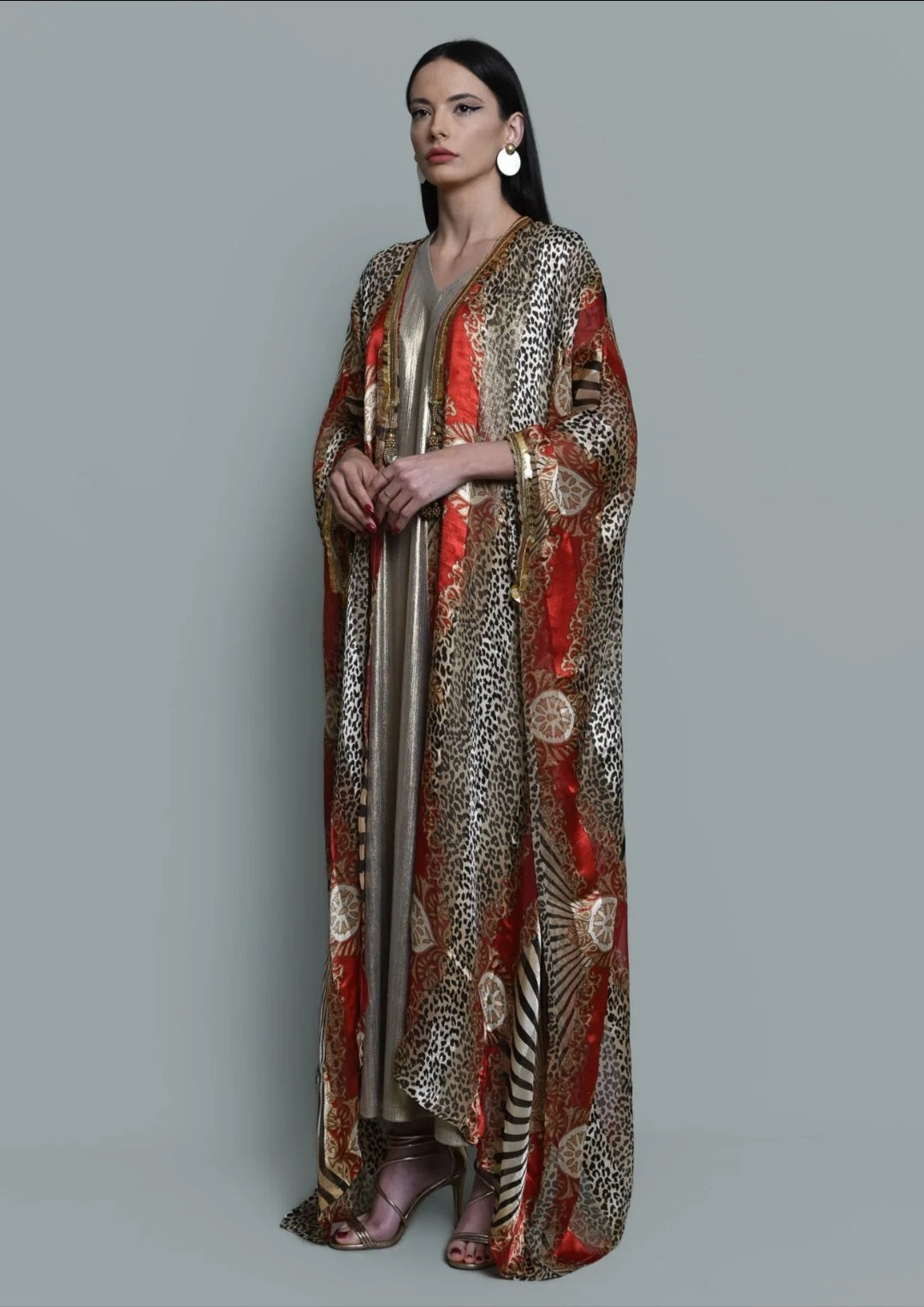 Georgette satin abaya