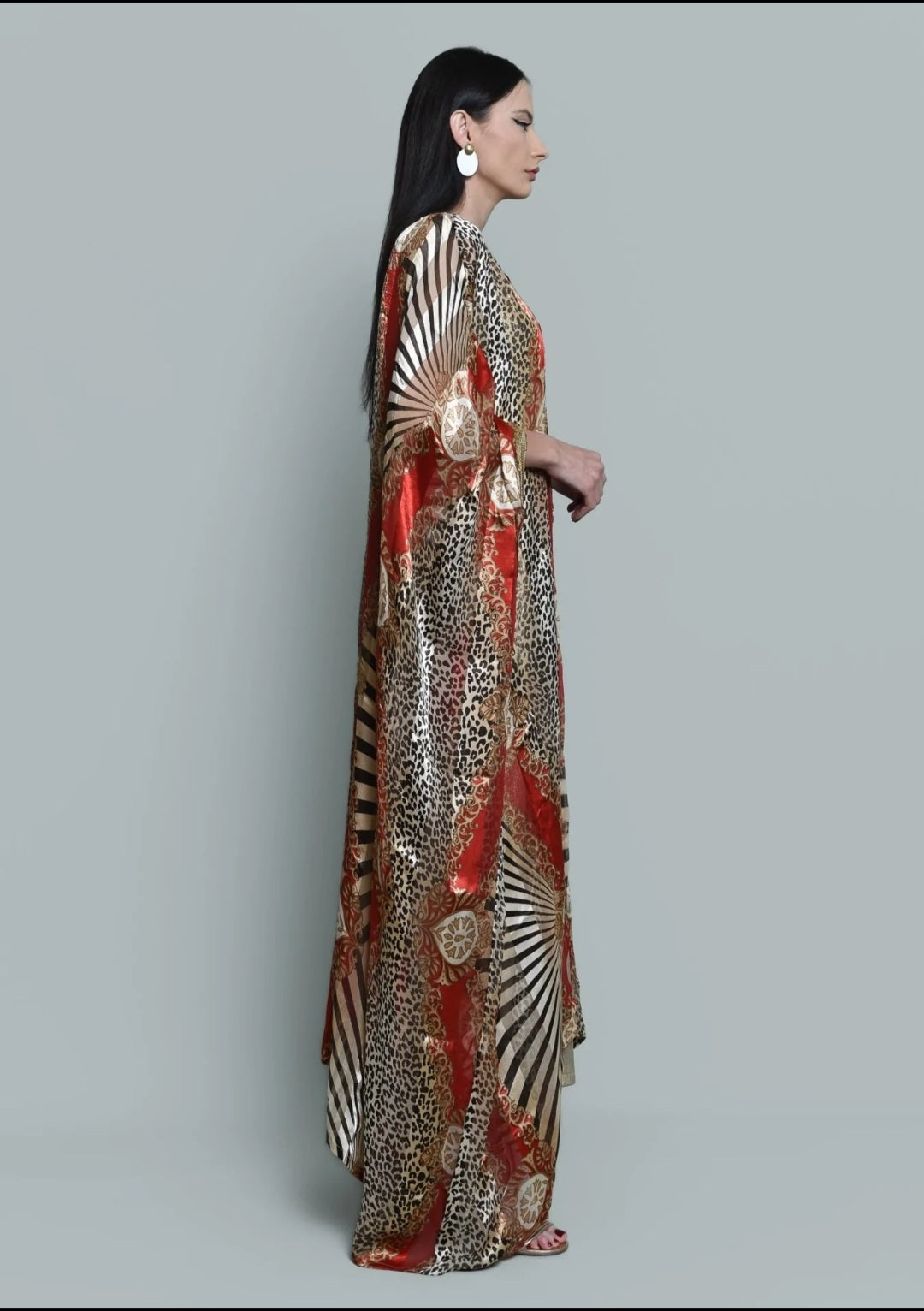 Georgette satin abaya