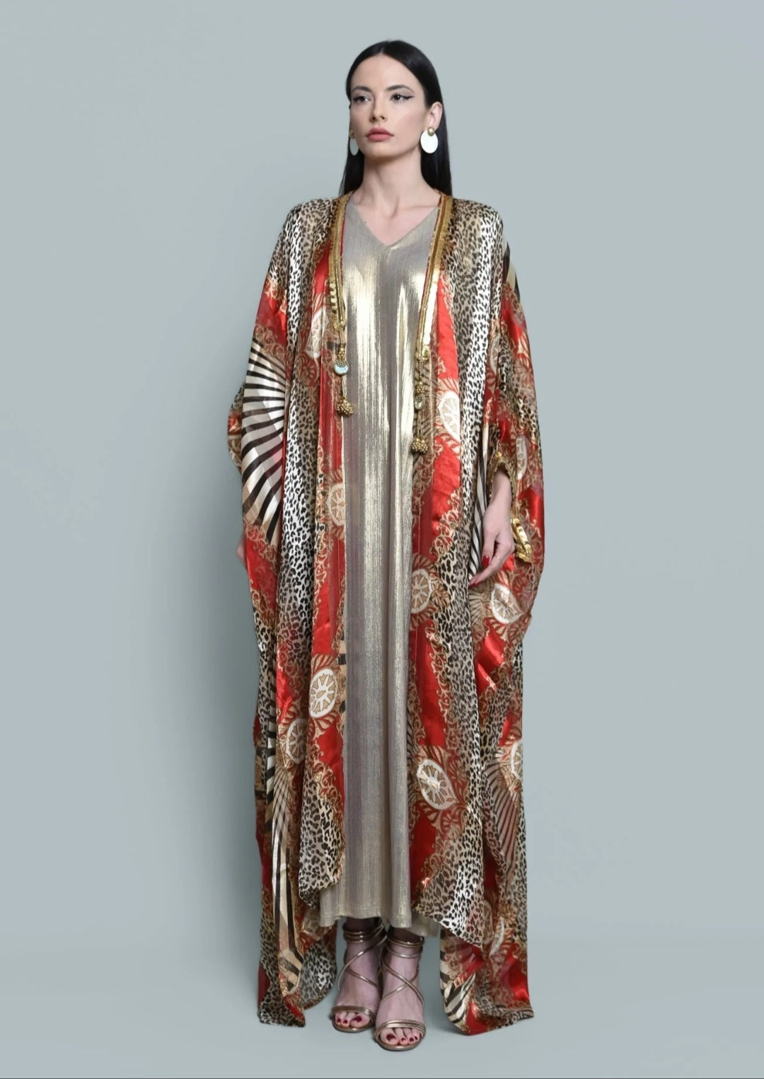 Georgette satin abaya