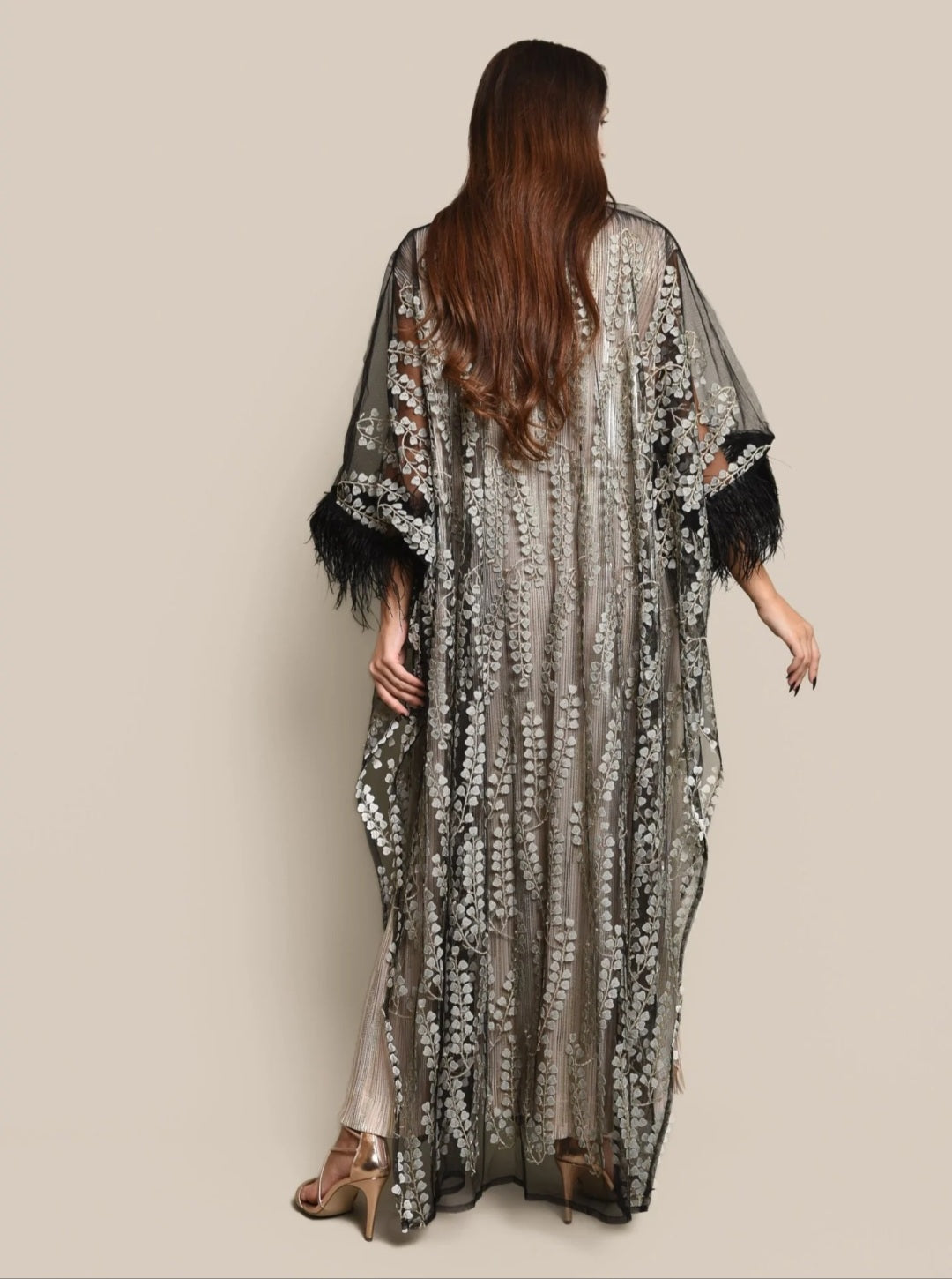 Tulle 3D Embroidery Abaya