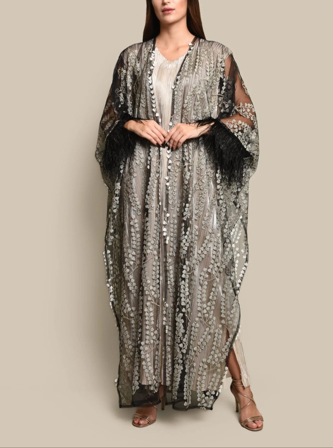 Tulle 3D Embroidery Abaya